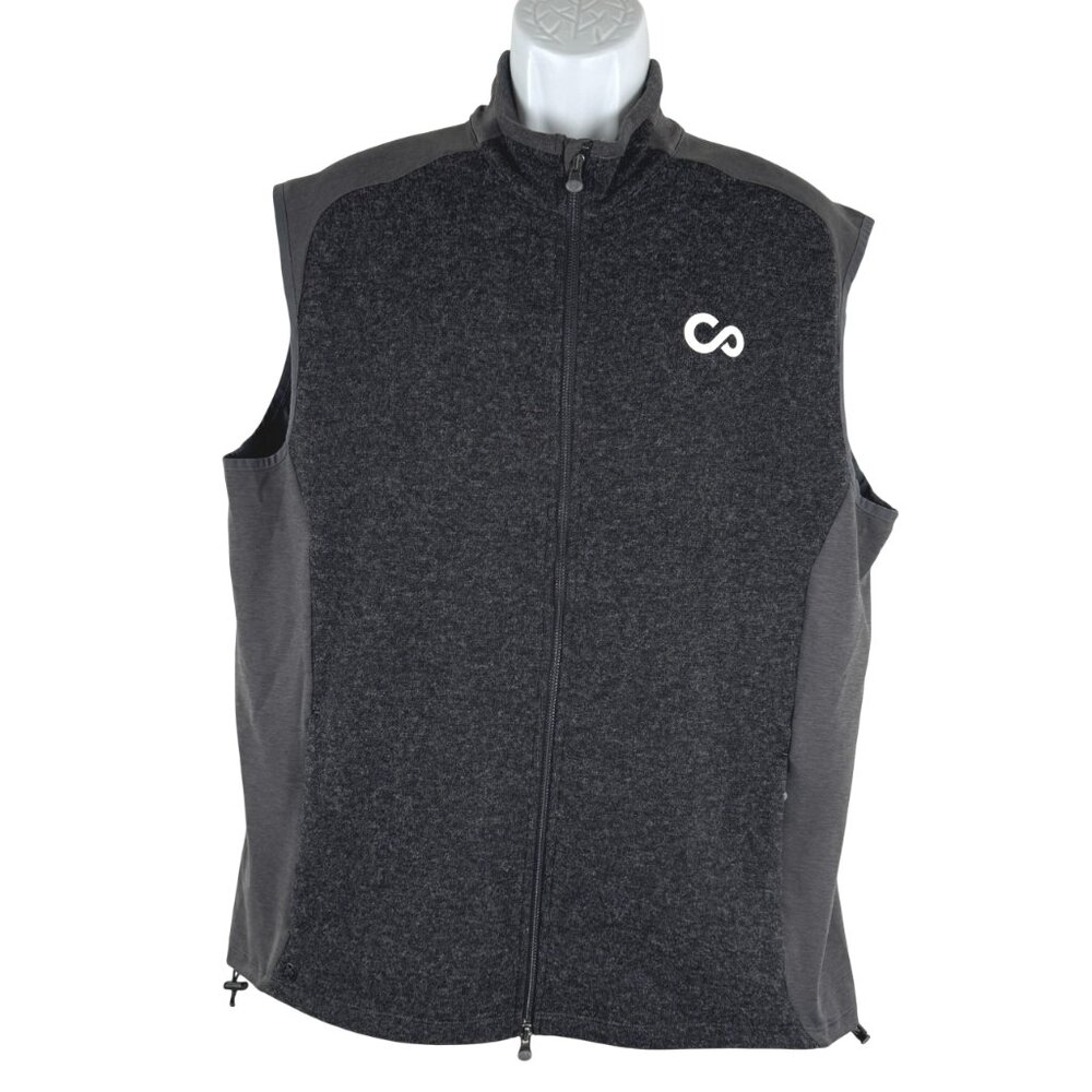 Greyson Sequoia Vest Mens‎ XL Charcoal Black Wool Blend Full Zip Golf CJ-2311